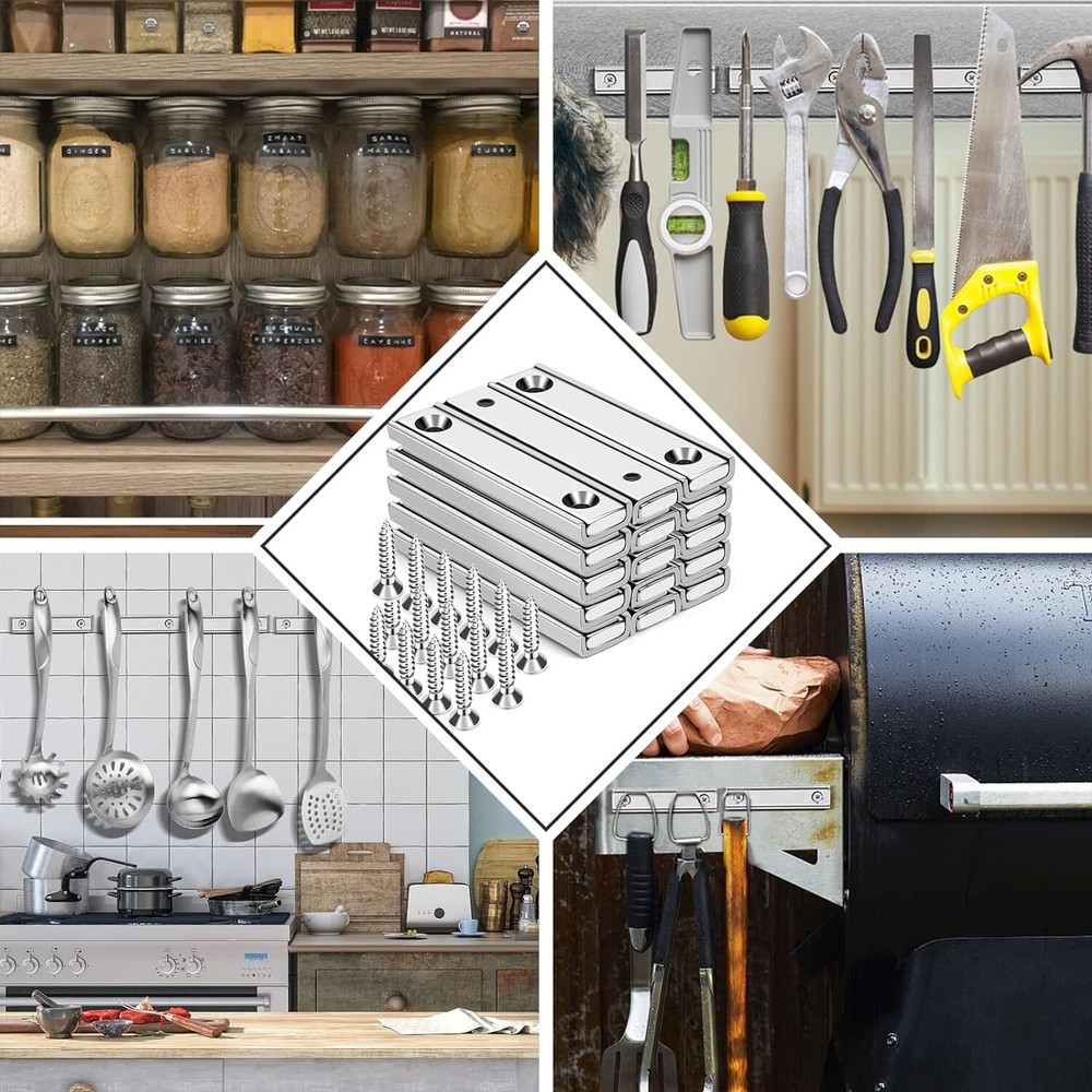 Neodymium 15 Bar Magnets wth Countersunk Hole 80 Lbs Rectangular Pot Magnet Hole