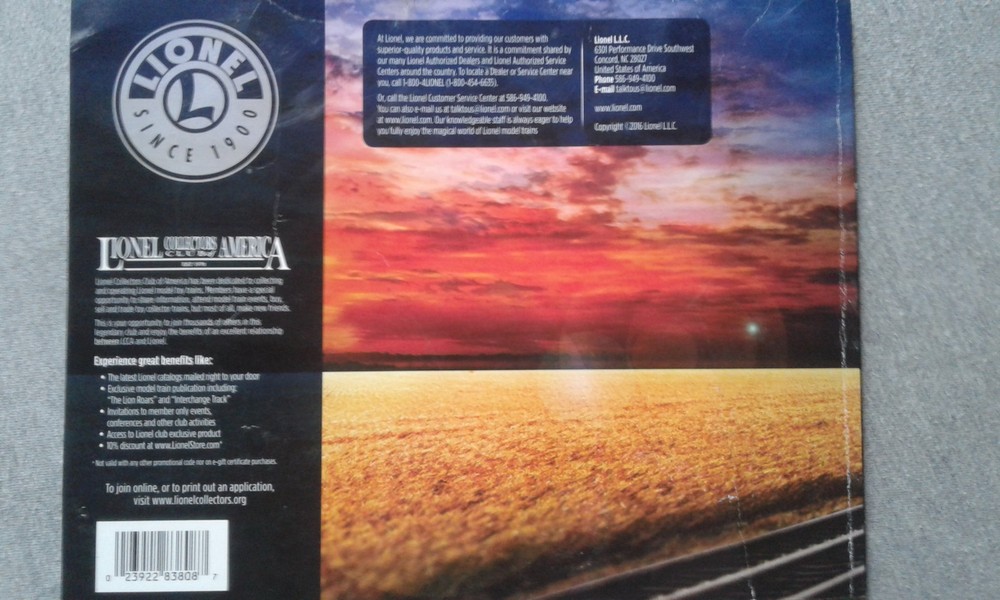Lionel 2016 Color Catalog Volume 2 ~ TS