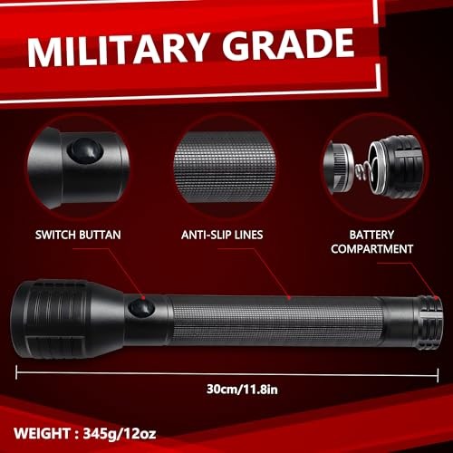 Heavy-Duty LED D Battery Flashlight () 3-D