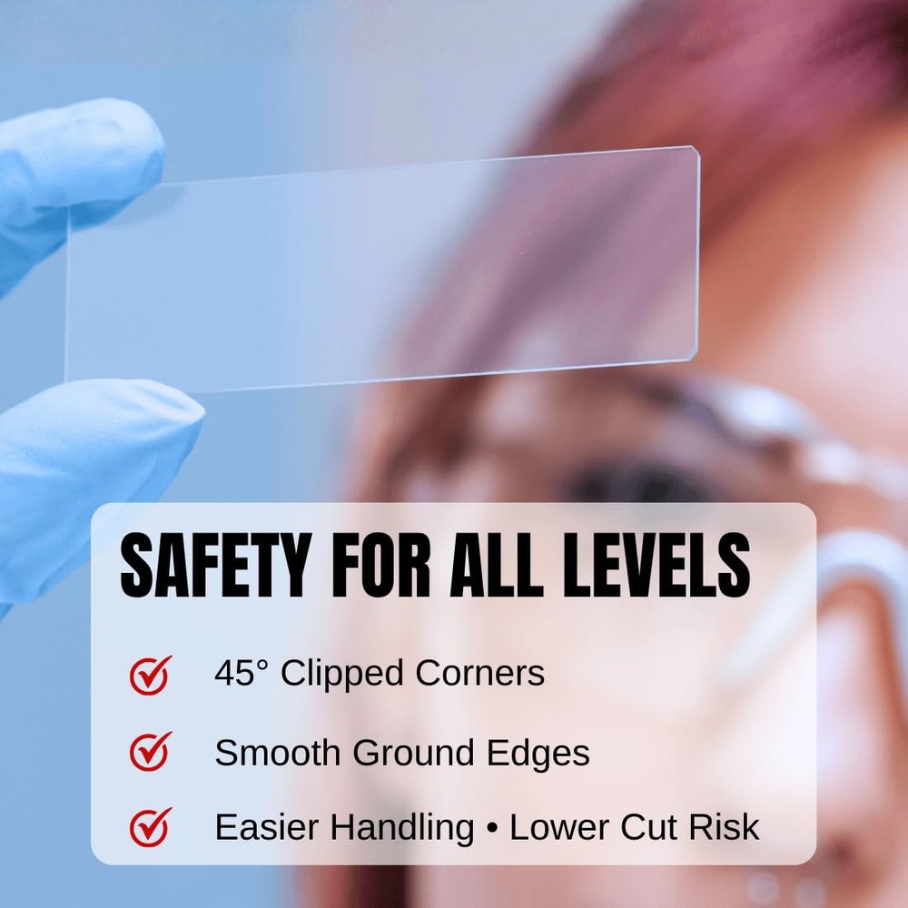 Microscope Slides and Covers, Pre-Cleaned Optical Glass, High Light Transmitt...