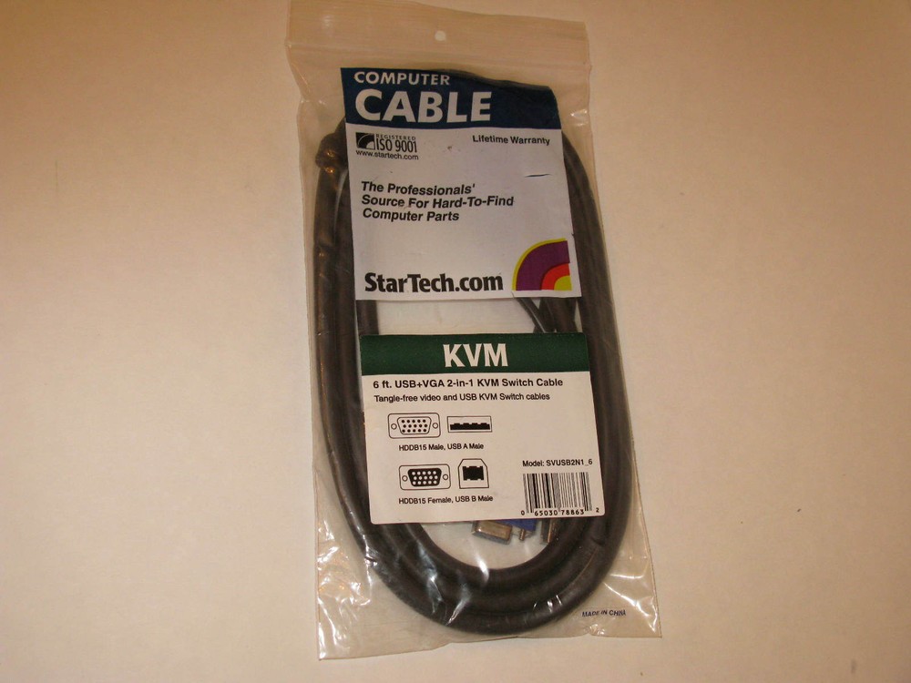 STARTECH.COM 6 FT 2-IN-1 USB KVM CABLE SVUSB2N1_6