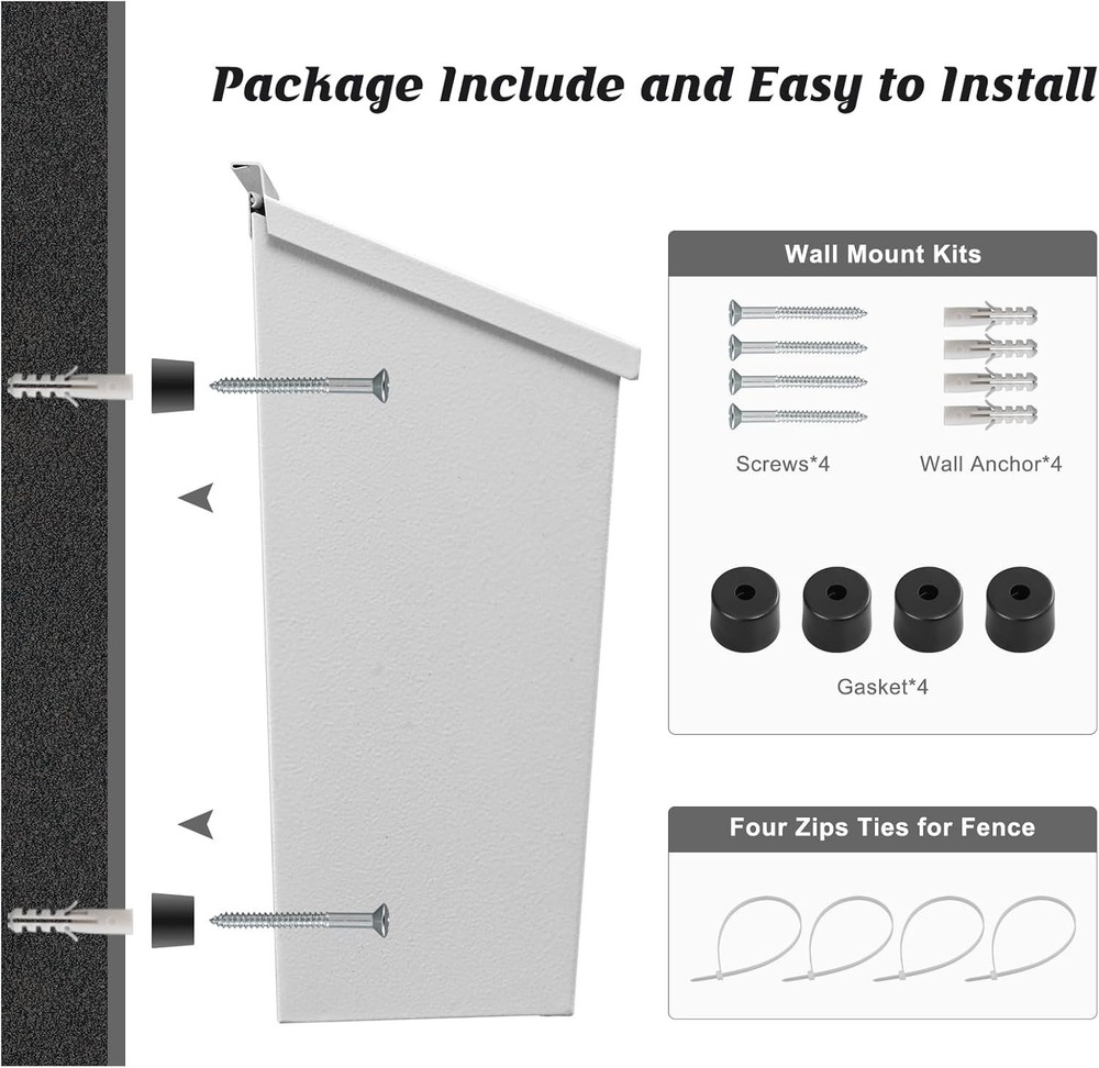 Modern Large Capacity Mailbox - Wall-Mount Rust-Proof Steel, Quick Installation