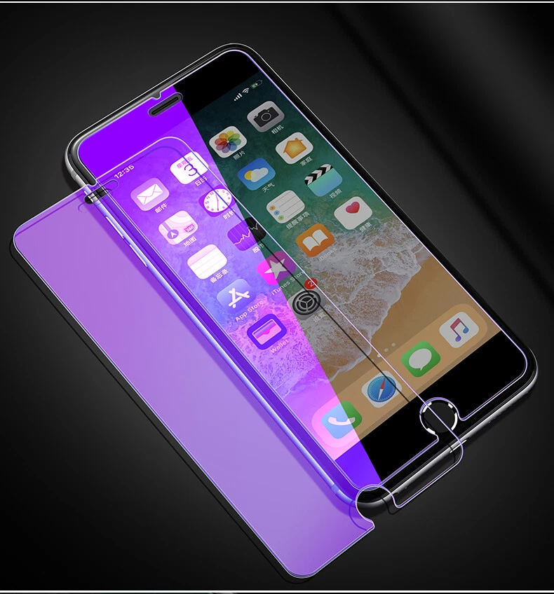 For iPhone 8 Plus Anti-Blue Light Tempered Glass Screen Protector Case Friendly