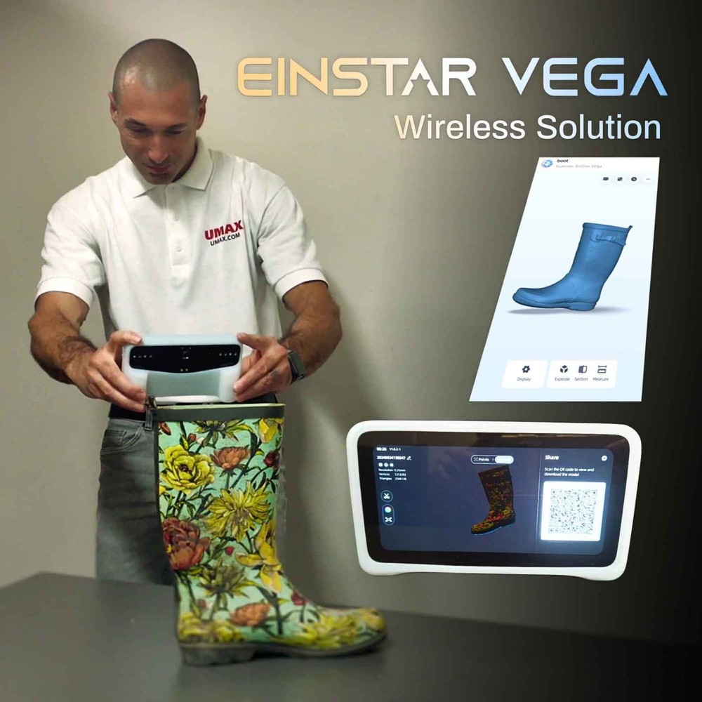 EinScan Vega Handheld 3D Scanner – Fast, High-Precision Scanning with LED Light!