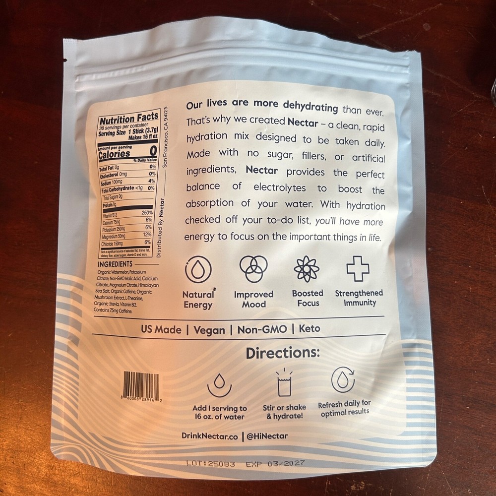 Nectar Hydration Essential Daily Energy Watermelon Flavor