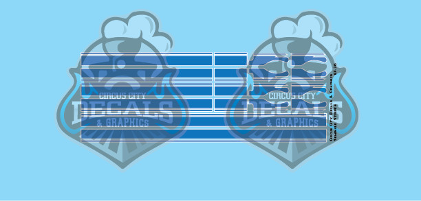 Seminole Stripe Blue/White Pinstripe 1:87 Scale