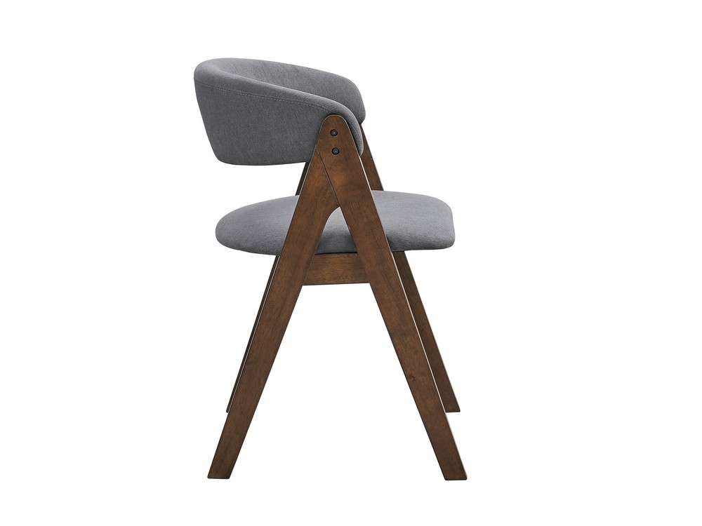 Keiki Gray Fabric & Walnut Finish Side Chair