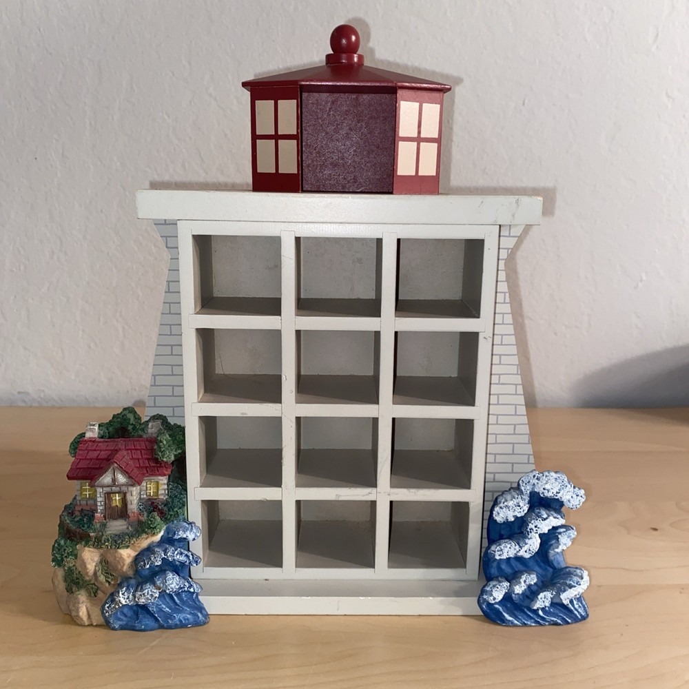 Classic Treasures Lighthouse Thimbles Trinkets Shells Figurine Display Shelf