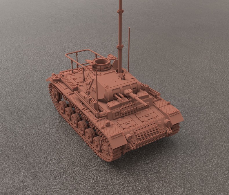 3D Printing Model 1/72 German Panzer III E-type command vehicle Model Unpainted