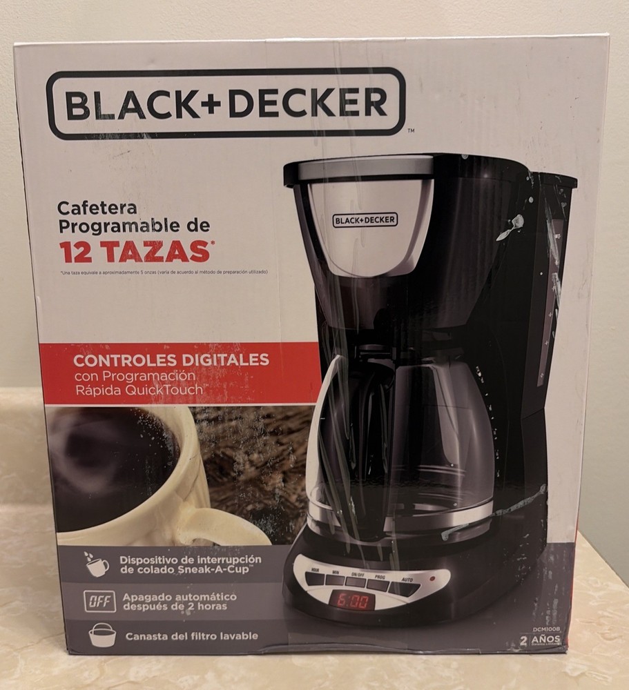 Black Decker 12-Cup Programmable Coffeemaker New In Box Model DCM100B