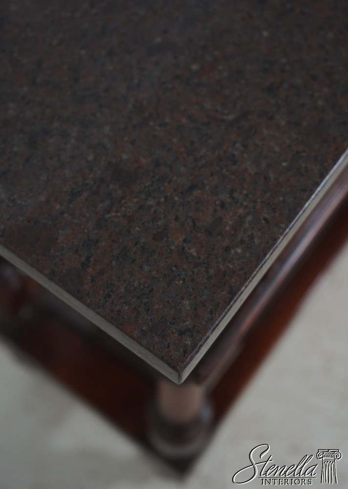 71957: HENREDON Acquisitions Walnut Finish Marble Top Server Console Table