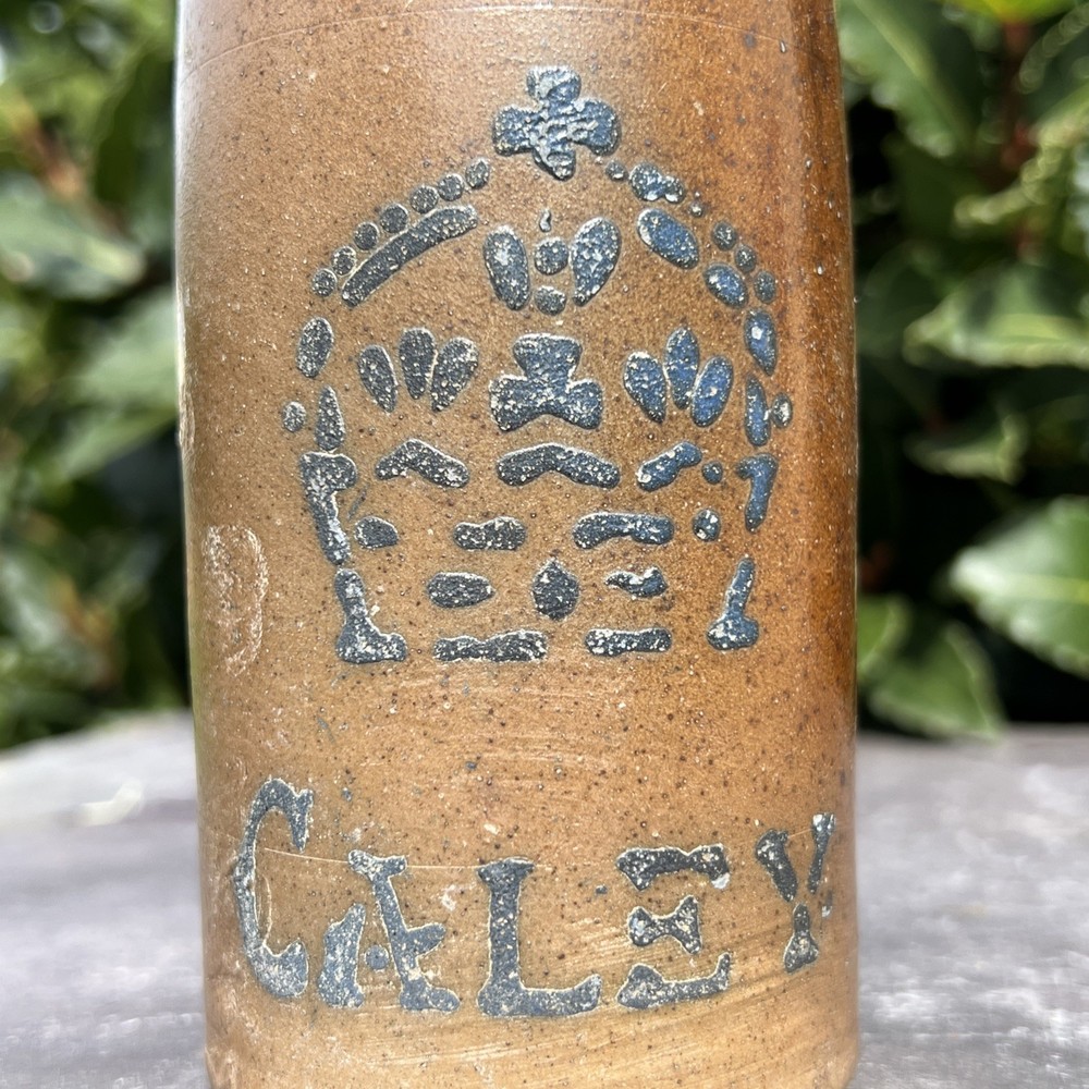 Old Fashioned Salt Glazed Caley Antique Ginger Beer Bottle Old Rustic Tableware