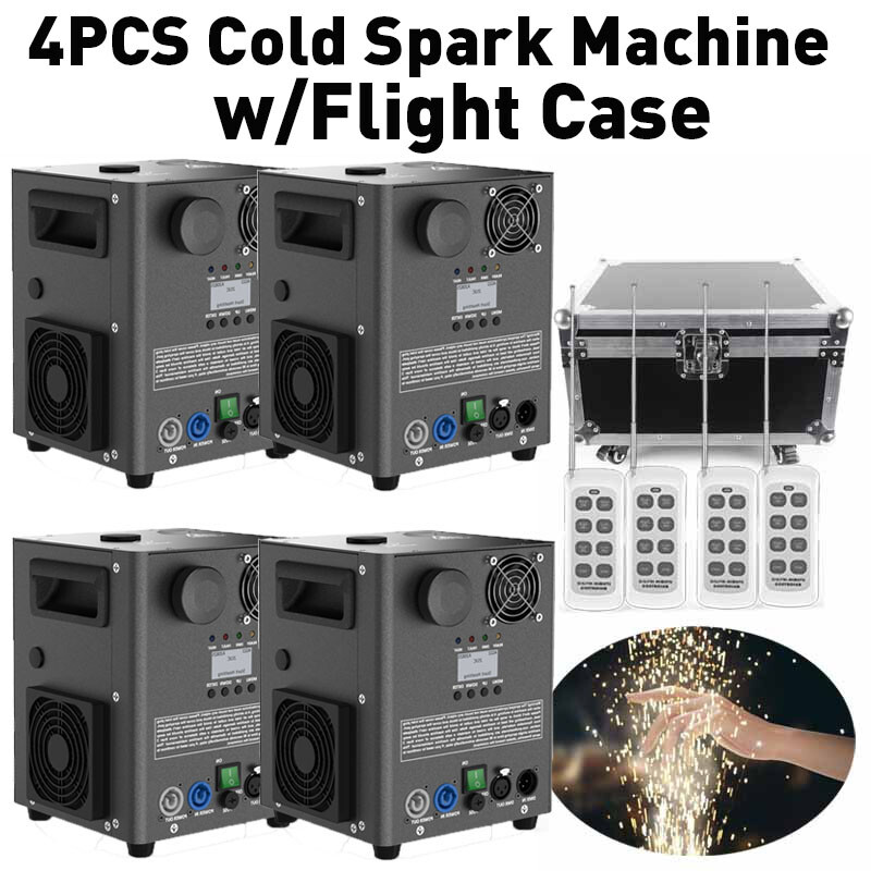 Large Cold Spark Firework Machine 1200W Stage Effect DMX 4PCS with Flight Case