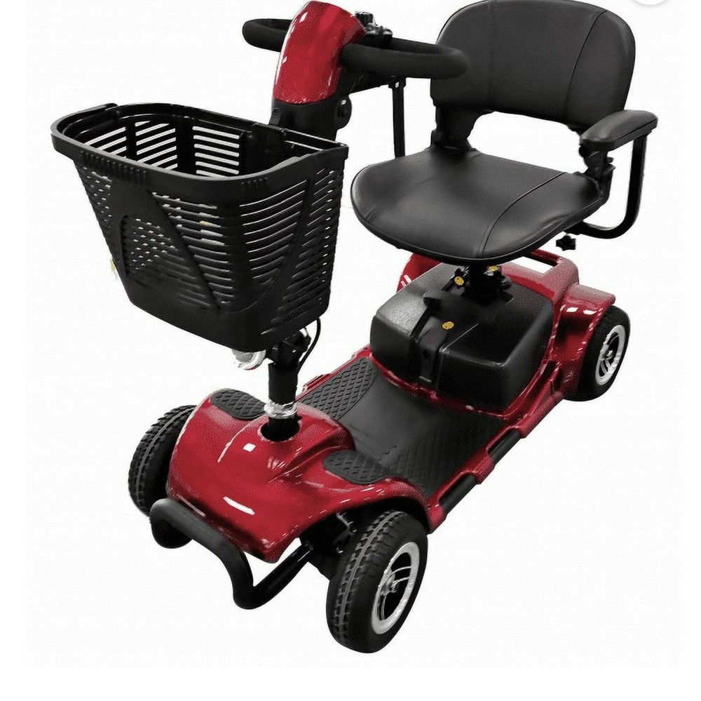 Equate Mobility 4-Wheel Motorized Power Scooter, Red