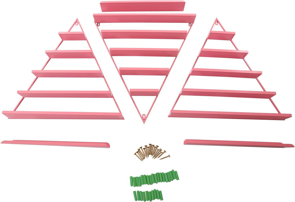5 Tier Wall-Mounted Metal Nail Polish Display Rack,Simple Triangular Storage She