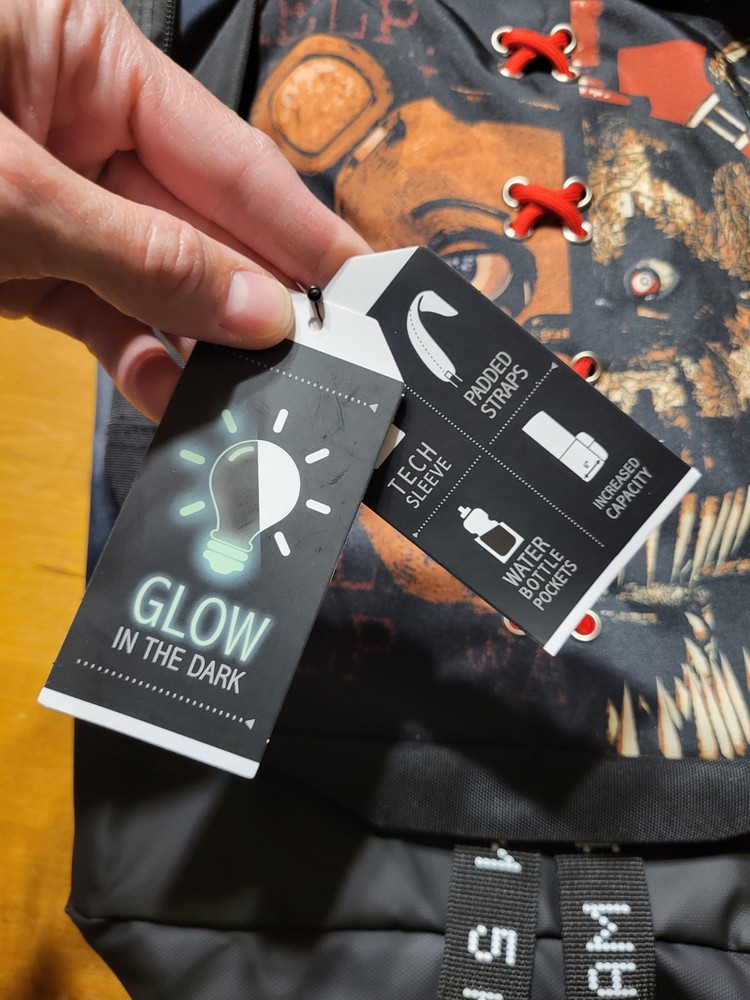 Five Nights At Freddy's Split Face Rectangular Backpack Bookbag GITD Bioworld