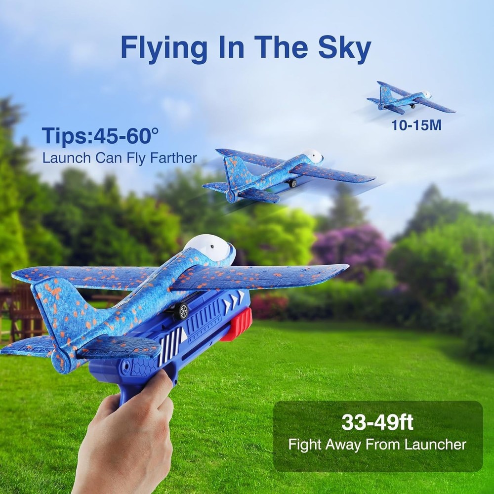 Ultimate 4 Pack Airplane Launchers with LED Features, Encouraging Active Play!