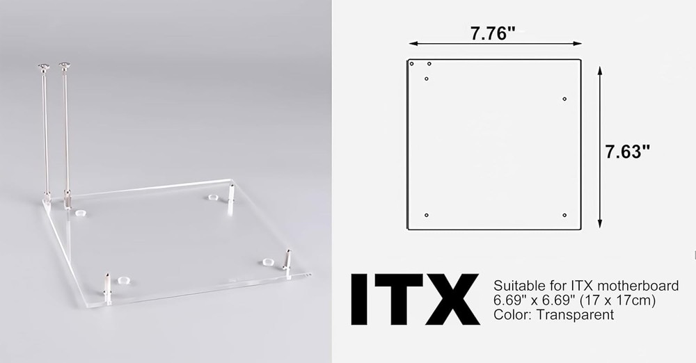 Compact Acrylic Open Frame Bench for Mini ITX PCs - Lightweight & Durable
