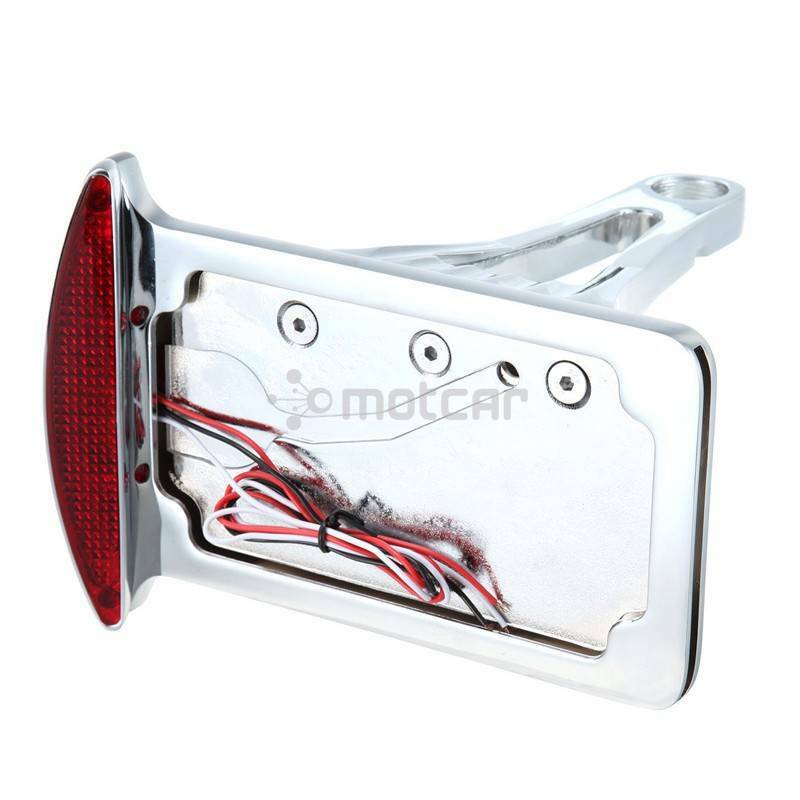 Vertical Side Mount License Plate Holder Bracket Tail Light for Harley Custom US