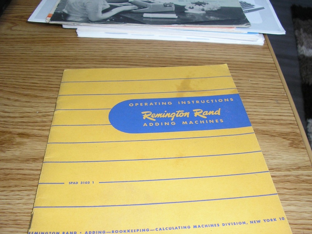 REMINGTON RAND ADDING MACHINES  OPERATING INSTRUCTION (MANUAL)