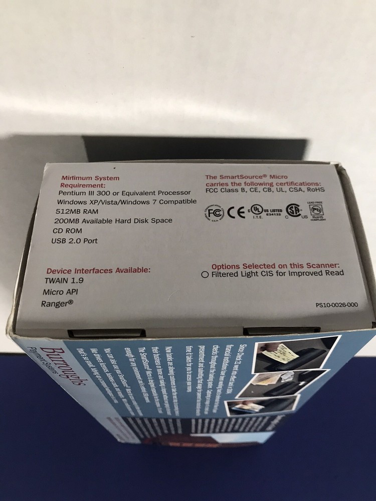Burroughs SmartSource Micro Series Check Scanner Payment System “Excellent”