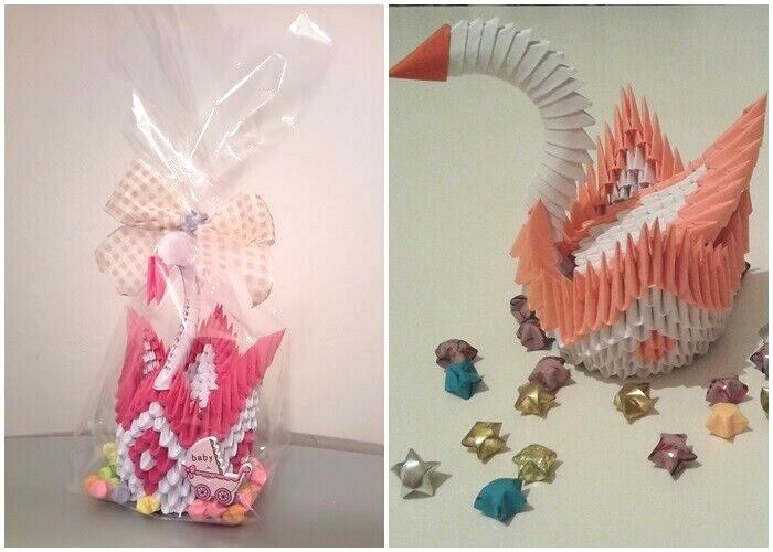 MINI 3D origami swan with a separate back