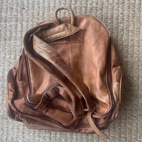 Vintage Leather Rucksack Design Chestnut Backpack