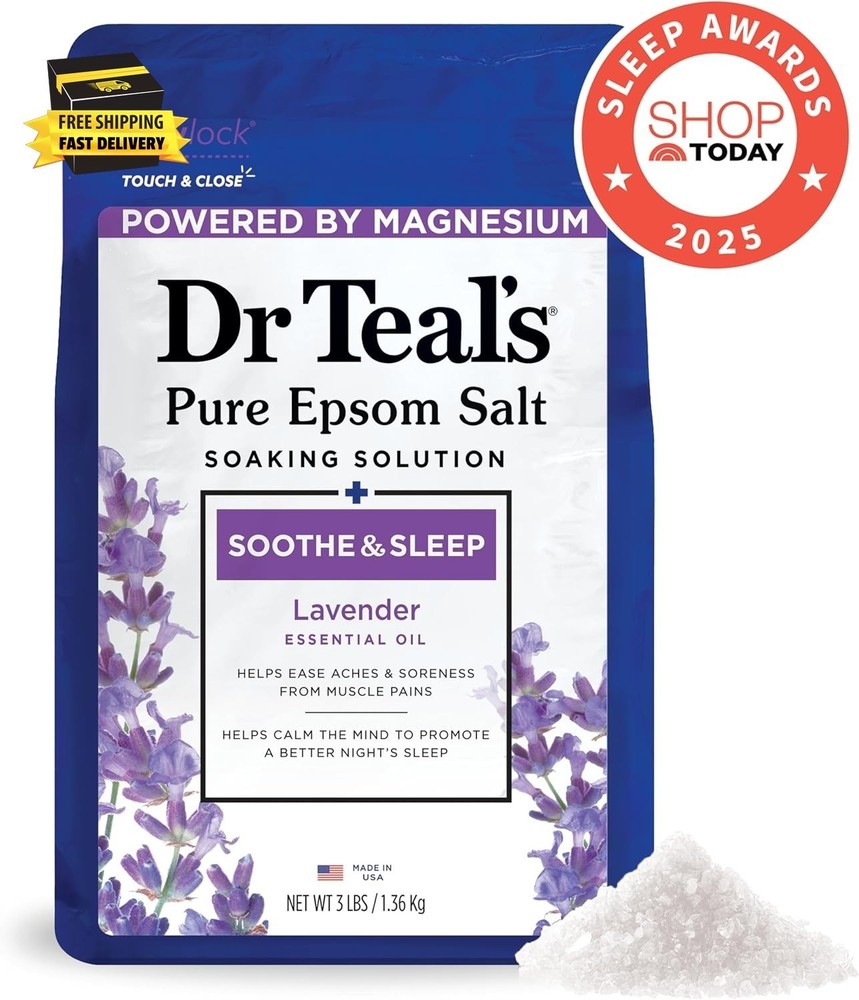 Epsom Salt Soaking Solution, Soothe & Sleep, Lavender, 3Lbs ⭐️⭐️⭐️⭐️⭐️