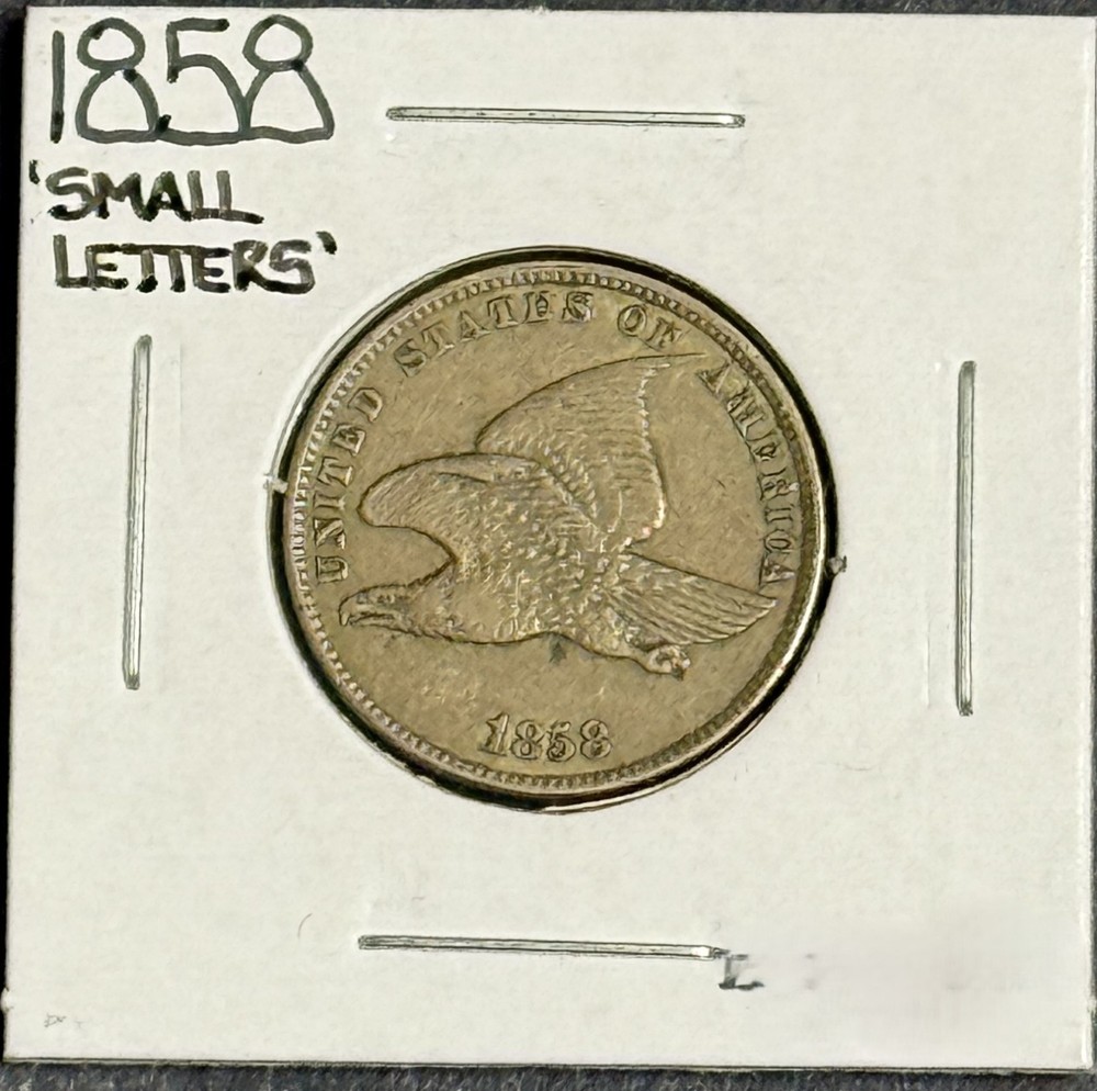 1858 Small Letters Flying Eagle Cent, XF (11279)