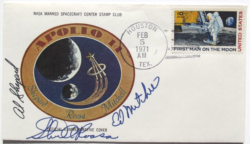 Apollo 14 Mission Crew Signed Cover Shepard, Roosa & Mitchell Authenticated
