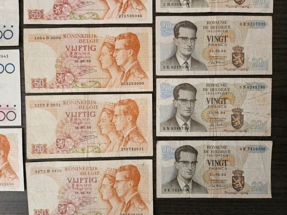 Lot Belgium 2000 francs banknotes