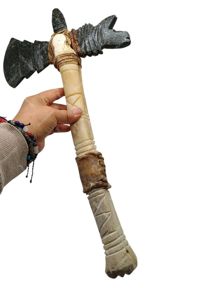 Peruvian Inca Style Handcrafted War Weapon - Stone Carving Cusco