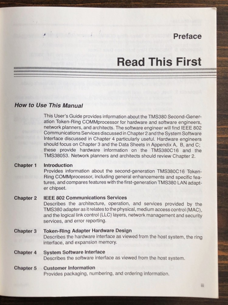 Texas Instruments TMS380 Second Generation Token Ring User's Guide (1990)