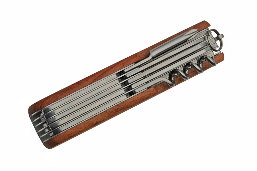 Multi-Function Camp Army Knife | 3.5" Wood Handle Engrave Multi-Tool