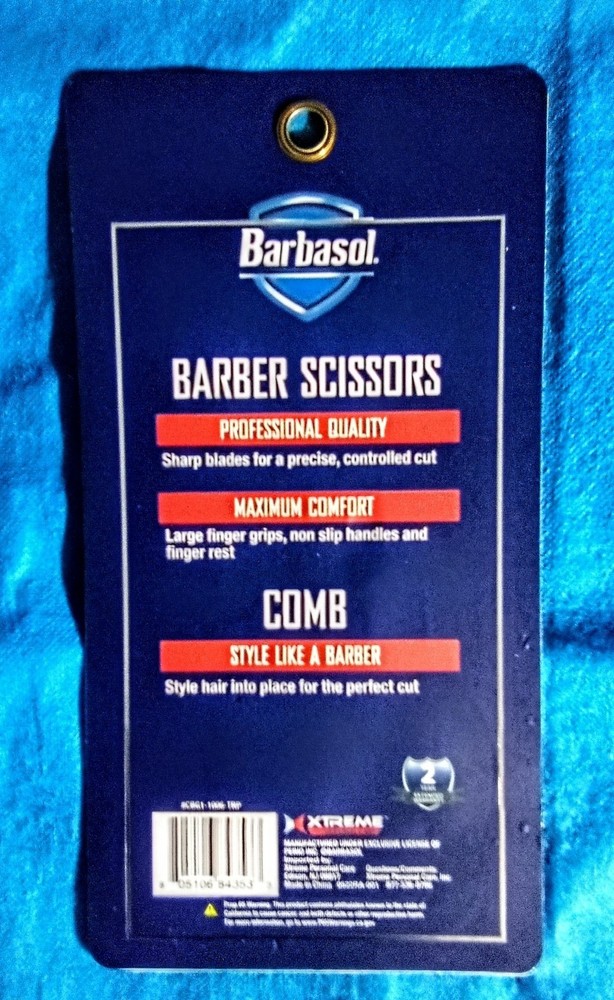 BARBASOL: Barber Scissors and Comb Set/ New