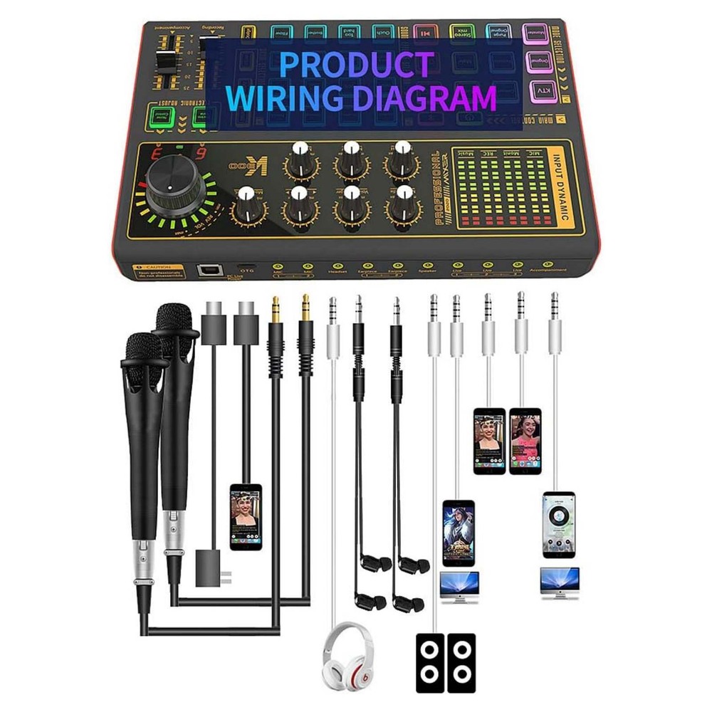 Multi-function Sound Card Audio K300 Processing Equipment Easy to operate