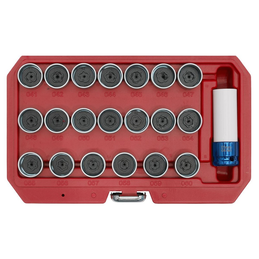 Sealey 21pc Locking Wheel Nut Key Set BMW Garage Storage Case
