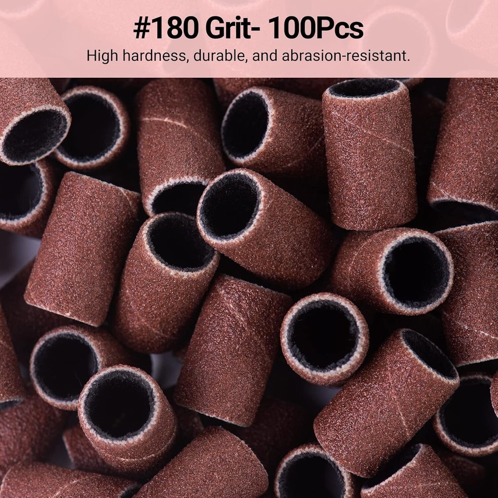 Multi-Functional 100 Pcs 180 Grit Sanding Bands - Nail Art & Grooming Essentials
