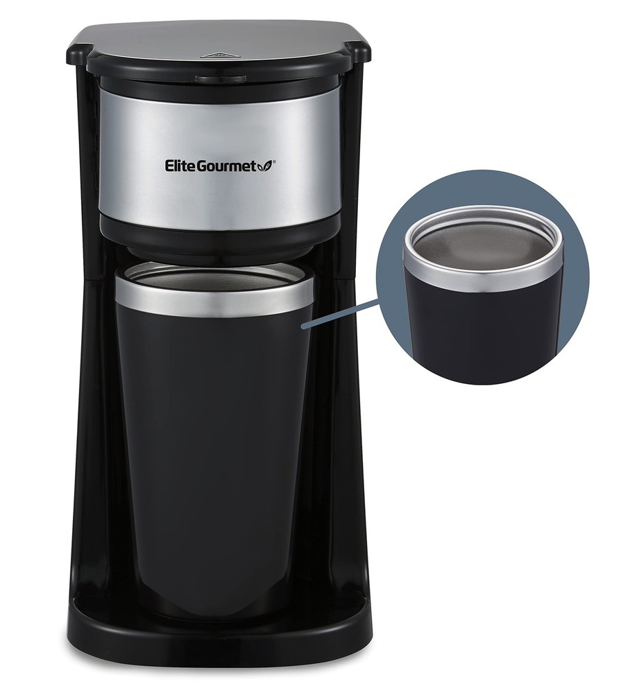 EHC112 Personal Single-Serve Compact Coffee Maker Brewer Includes 14Oz. Therm...