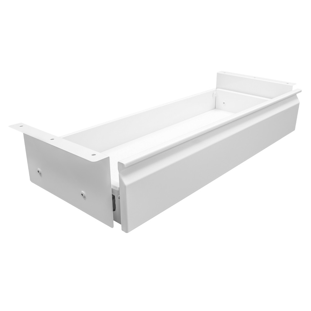 White Under Desk Storage Drawer Sliding Pull Out Organizer for Home Office