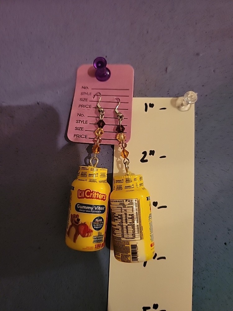 Mini Brands L'll Critters Gummy Vites, dangle earrings