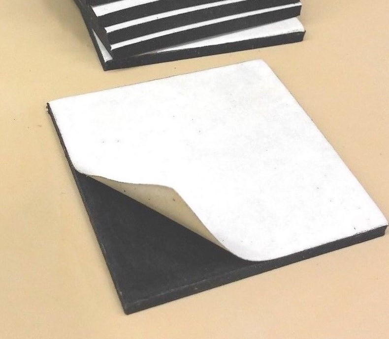 Neoprene Rubber Solid Sheet w/ Peel-Back Adhesive 3/16"Thk x 8" x 12" Pad