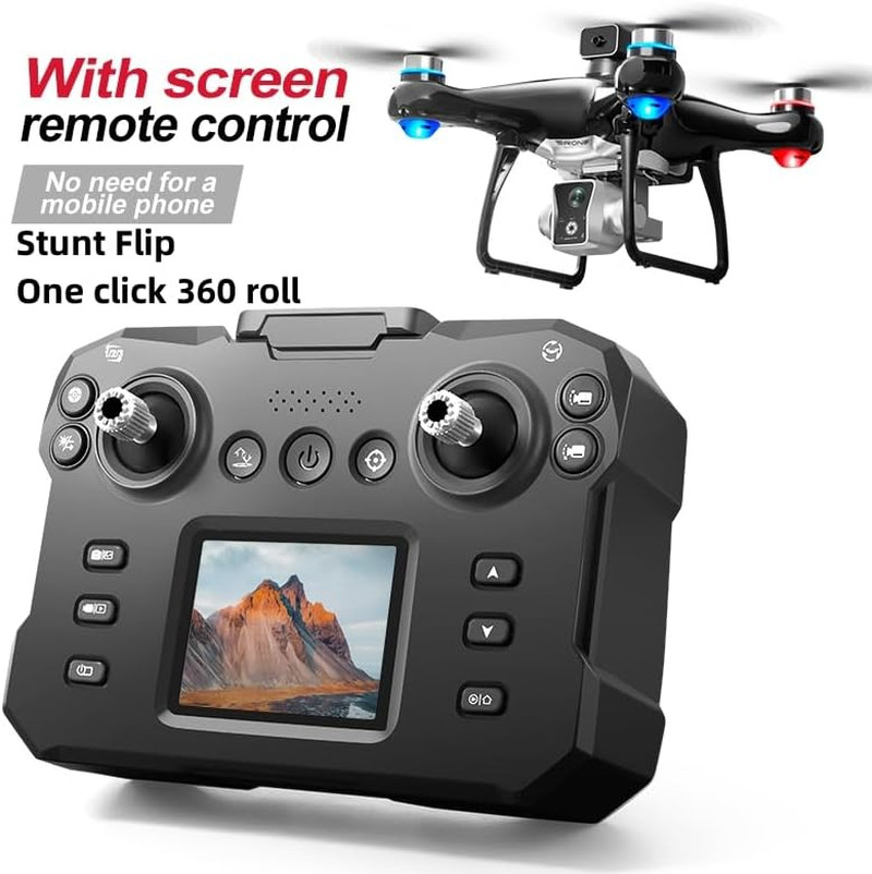 Hobby Drone with Screen Display Remote Control, 1080P Dual Camera, Speed Adjustm