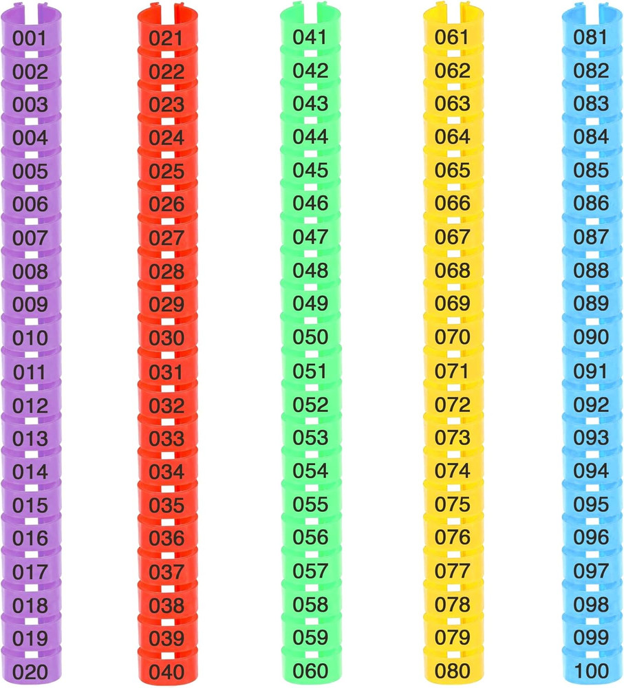 Multi-Colored Poultry Leg Bands for Identification, 100 Pcs, 0.6