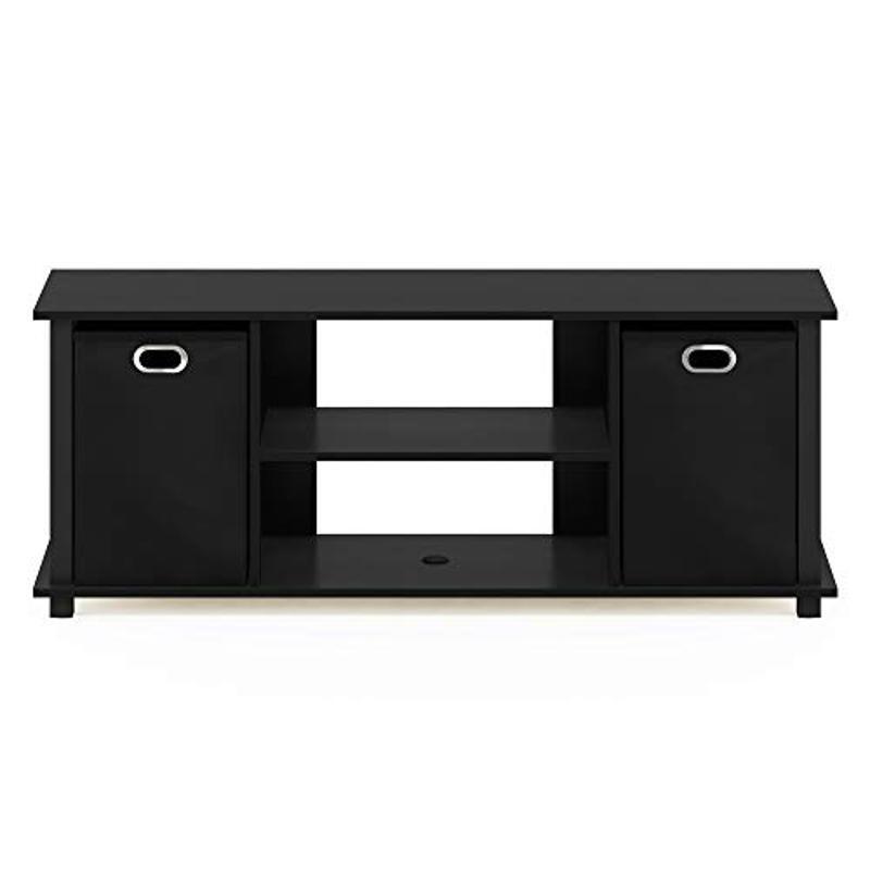 Modern Black TV Stand Storage Organizer Fits 42" Flat Panel TV Flat Surface New