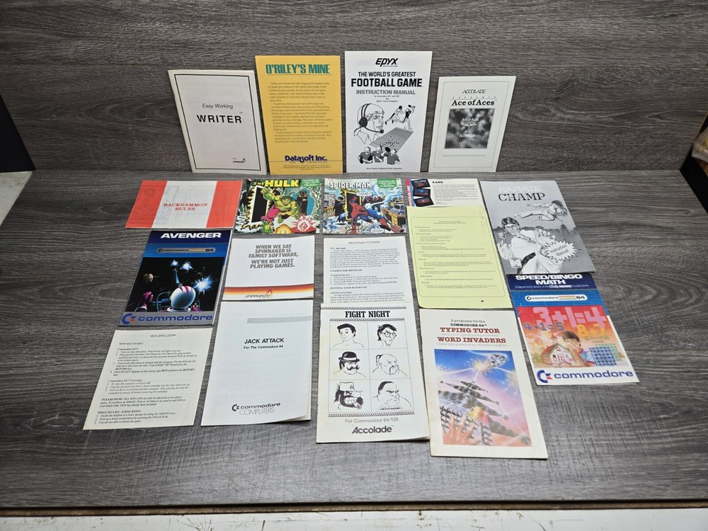 Commodore 64 Games Manuals Only