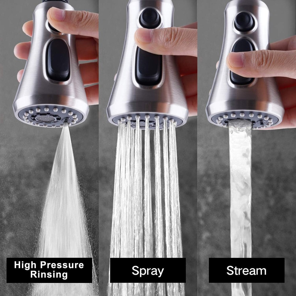 Kitchen Faucet Spray Head 3-Mode Pull Down Out Nozzle Sprayer Replacement Parts