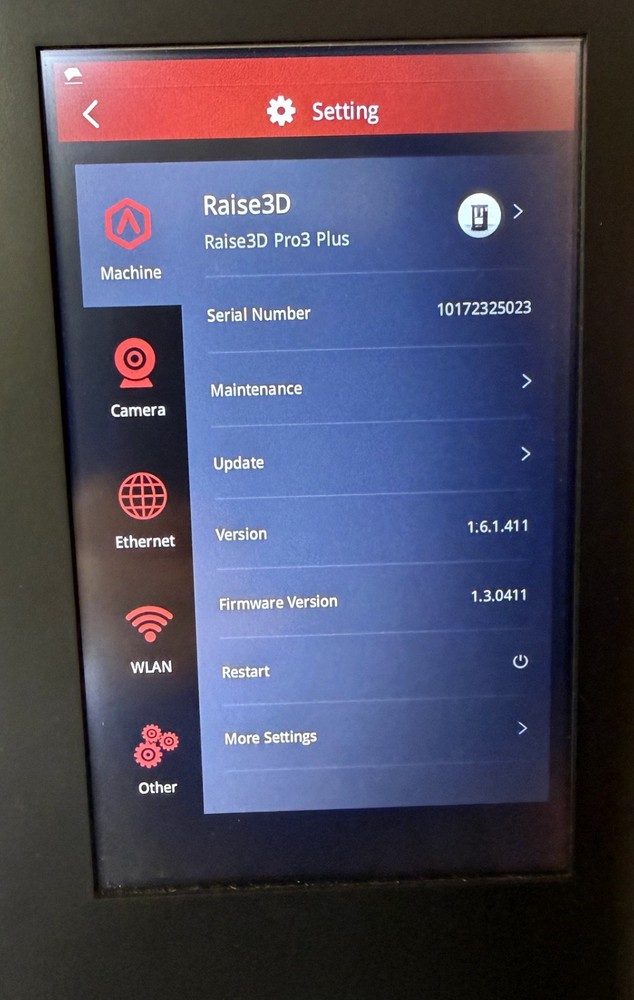 Raise3D Pro3 Plus Professional 3D Printer – Excellent condition