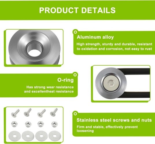 Bumper Quick Release kit Front Rear Bumper Fastener Compatible Color: Titanium