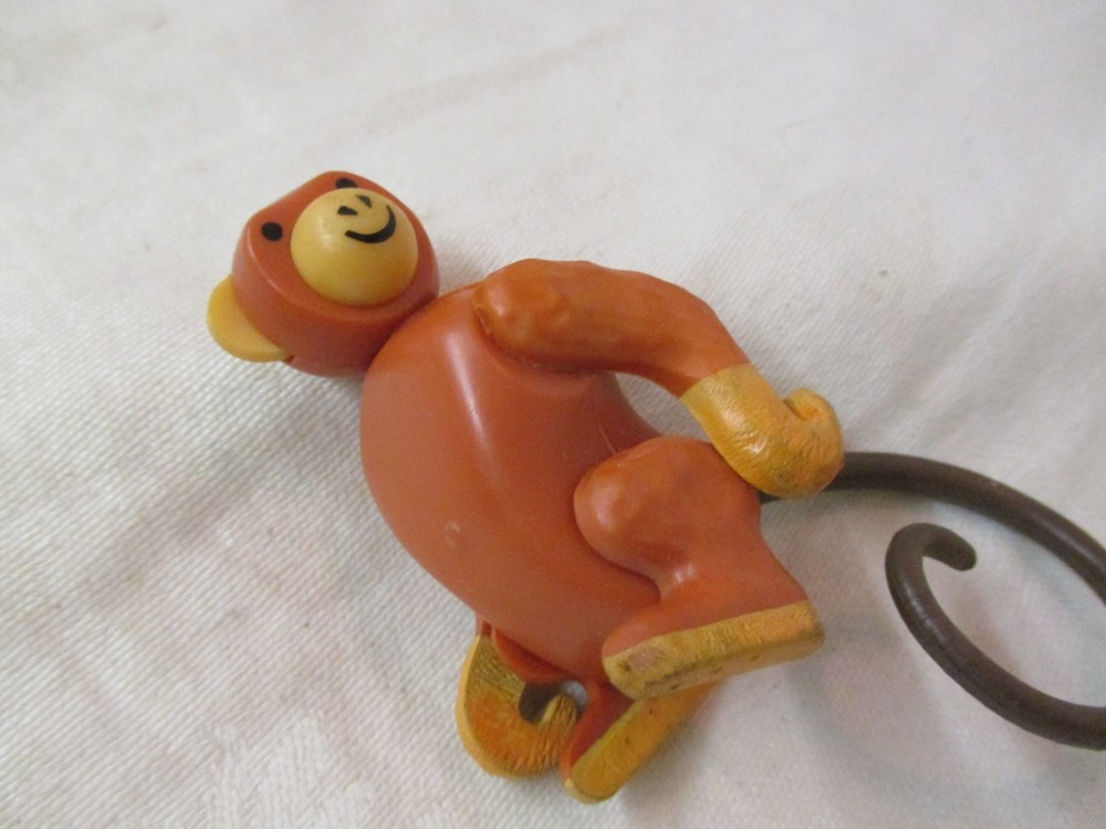 Vintage plastic Toy Monkey movable arms legs head tail (MM)